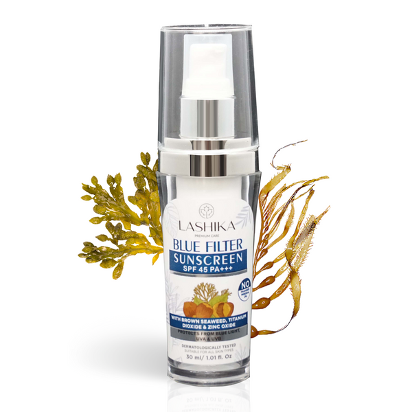 Blue Filter Sunscreen SPF 45 PA+++ - 30 ml with Brown Seaweed, Titanium Dioxide & Zinc Oxide | No Paraben Mineral Oil Product