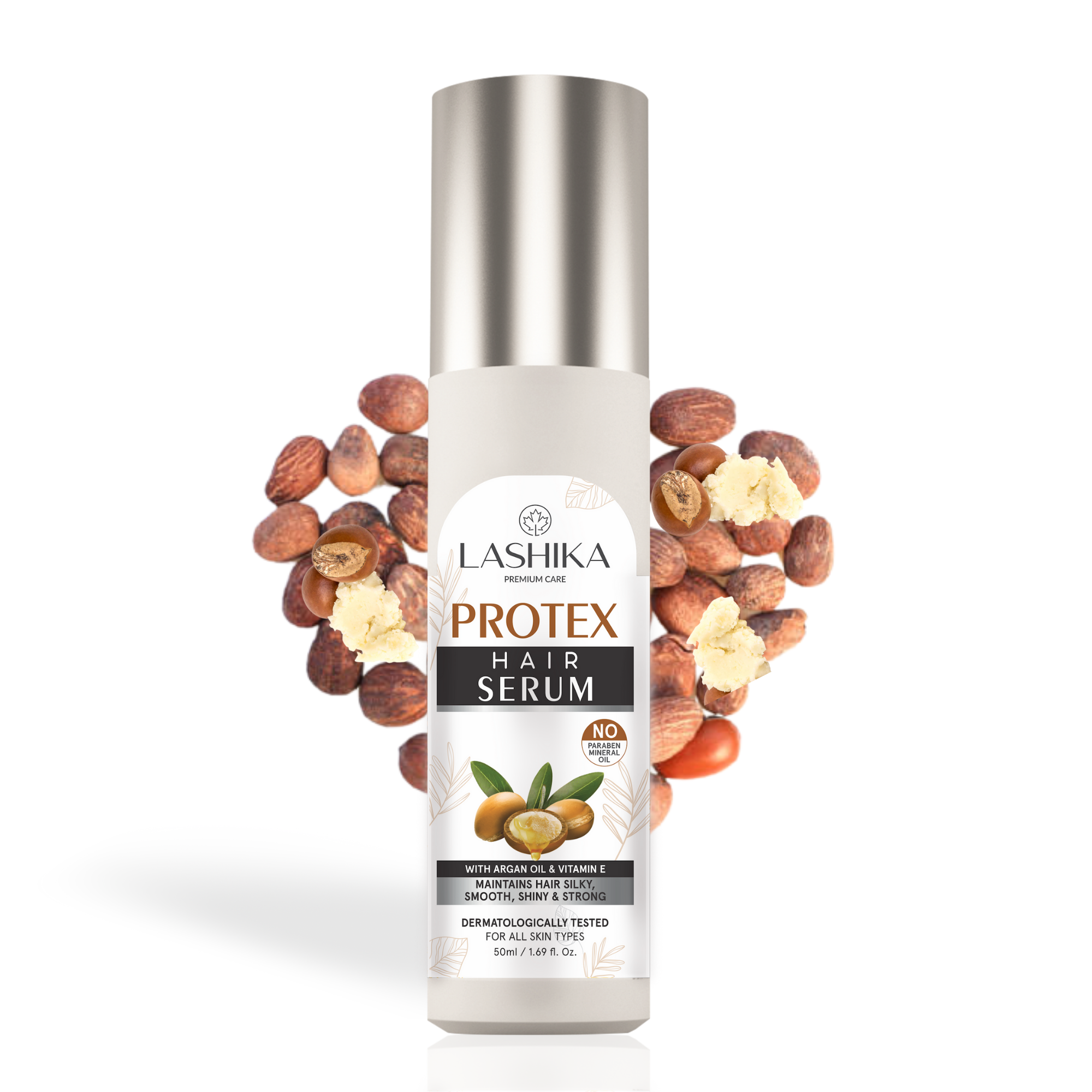 Protex Hair Serum - 50 ml with Argan Oil &amp; Vitamin E keeps Hair Silky Smooth, Shiny &amp; Strong