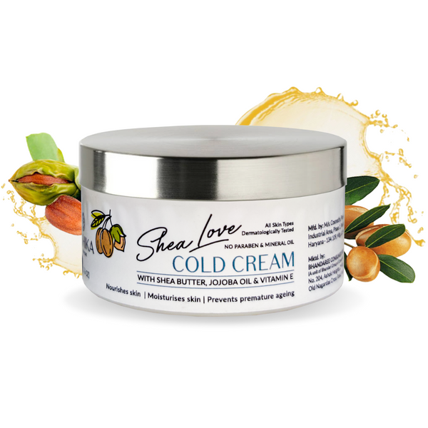 Shea Love Cold Cream - 50gm with Shea Butter, Jojoba Oil & Vitamin E for All Skin types | No paraben & mineral oil