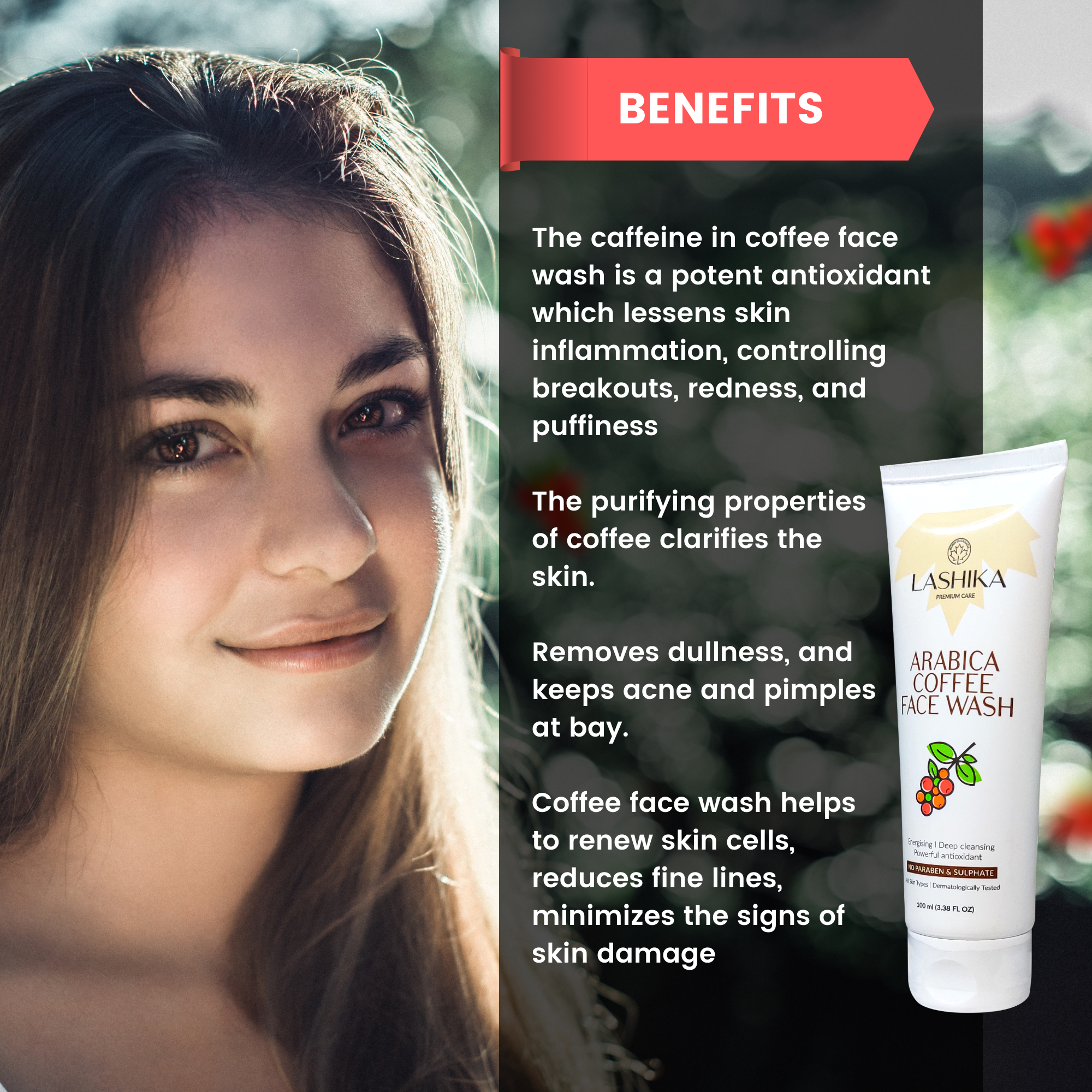Arabica Coffee Facewash - 100 gm with Coffee Extract | Energising | Deep Cleansing| Powerful Antioxidant | For All Skin Types