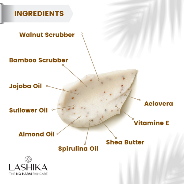 Almond & Walnut Scrub - 100 gm  with Shea Butter & Vitamin E | For All Skin Types | Removes dark spots | Clears dead skin cells | Moisturises skin