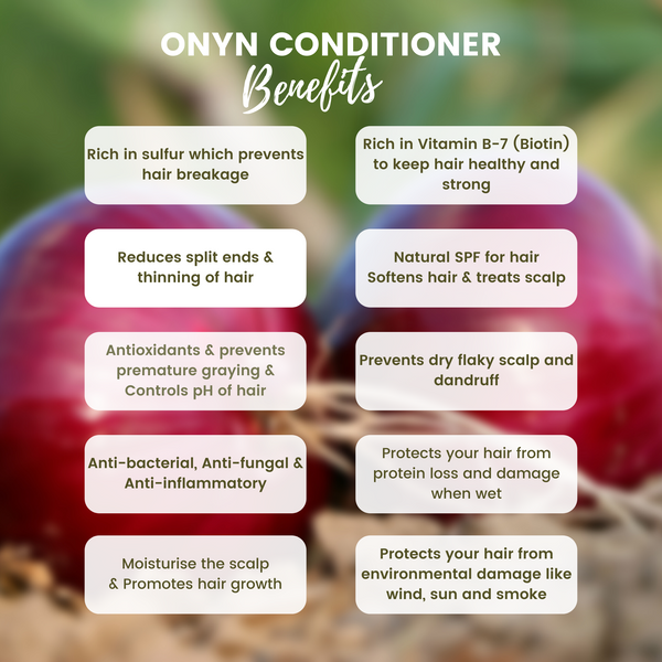 Onyn Conditioner - 300 ml with Onion Seed Oil, Black Seed Oil, Coconut Oil and Keratin for Hairfall Prevention & Color Lock