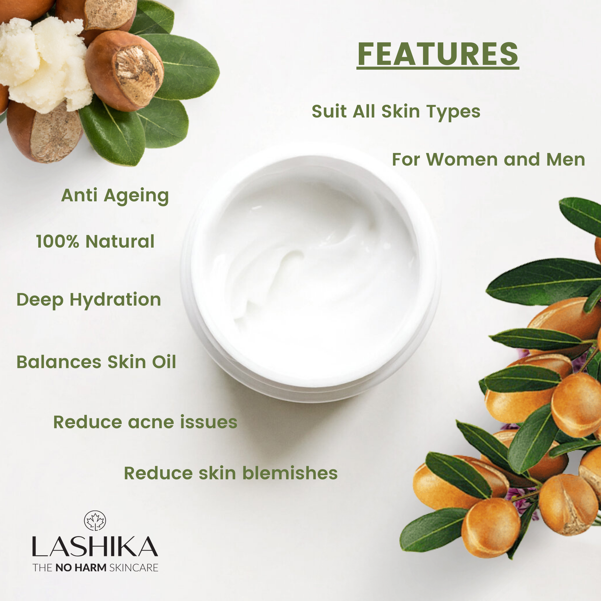 Shea Love Cold Cream - 50gm with Shea Butter, Jojoba Oil &amp; Vitamin E for All Skin types | No paraben &amp; mineral oil
