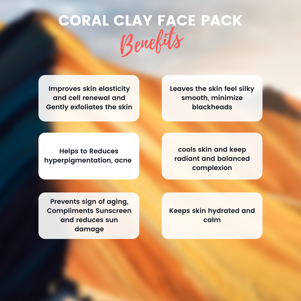 Coral Clay Face Pack - 130 gm with Pink Clay, Kaolin Clay & Strawberry Helps In Removing Black Heads, Acne & Hyperpigmentation - For All Skin Types