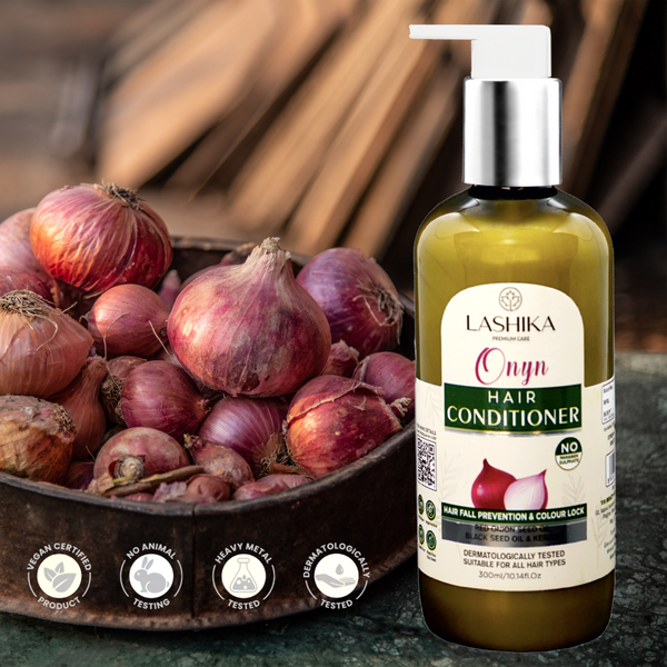 Onyn Conditioner - 300 ml with Onion Seed Oil, Black Seed Oil, Coconut Oil and Keratin for Hairfall Prevention & Color Lock