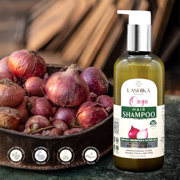 Onyn Shampoo - 300 ml with Red Onion Seed Oil, Black Seed Oil & Keratin | No Paraben Sulphate | Suitable for all hair types