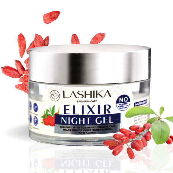 Elixir Night Gel - 50 gm - Enriched with Goji Berry, Vit A + Vit C, Reduces Hyperpigmentation, Anti ageing