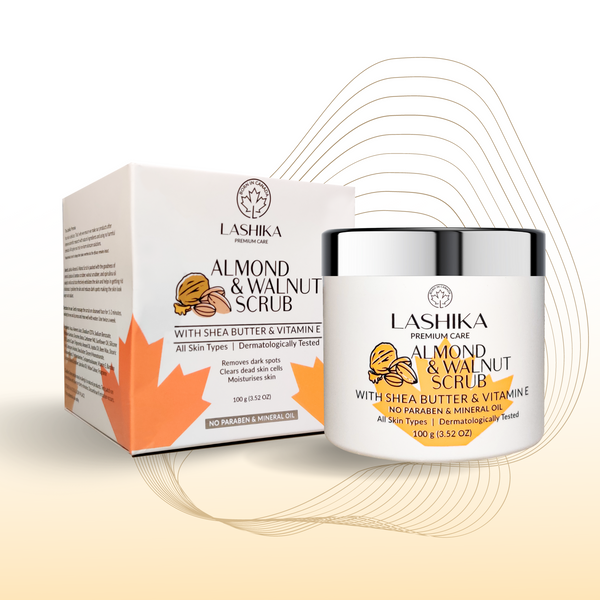 Almond & Walnut Scrub - 100 gm  with Shea Butter & Vitamin E | For All Skin Types | Removes dark spots | Clears dead skin cells | Moisturises skin