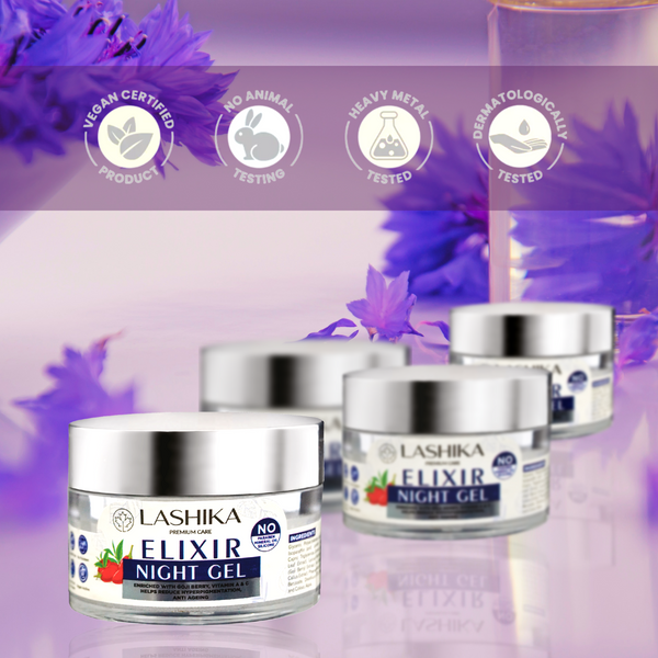 Elixir Night Gel - 50 gm - Enriched with Goji Berry, Vit A + Vit C, Reduces Hyperpigmentation, Anti ageing