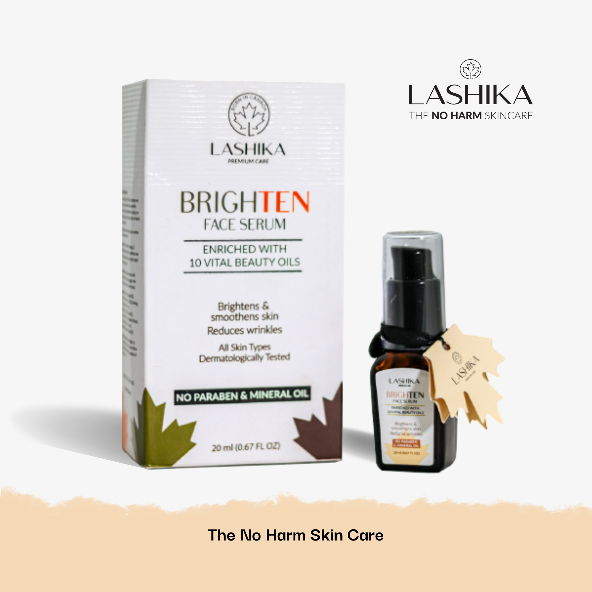 BrighTEN Face Serum - 20ml | Enriched with 10 Vital Beauty Oils | Brightens &amp; Smoothens skin | Reduces wrinkles | No Paraben &amp; Mineral Oil | For All Skin Types