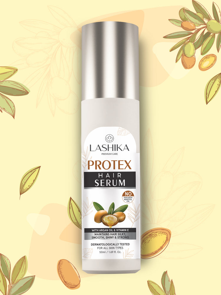 Protex Hair Serum - 50 ml with Argan Oil &amp; Vitamin E keeps Hair Silky Smooth, Shiny &amp; Strong