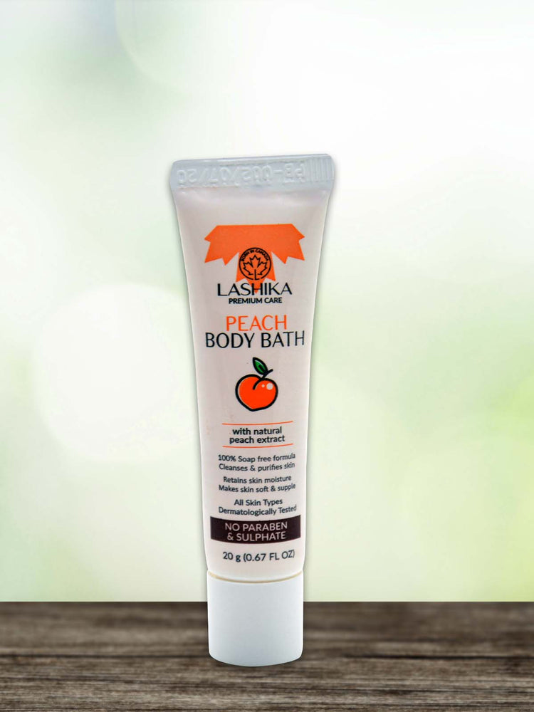 Peach Body Bath - Shower Gel - 20 g with Peach extract - 100% Soap free formula- Cleanses &amp; Purifies Skin - Retains Skin Moisture- Makes Skin Soft &amp; Supple