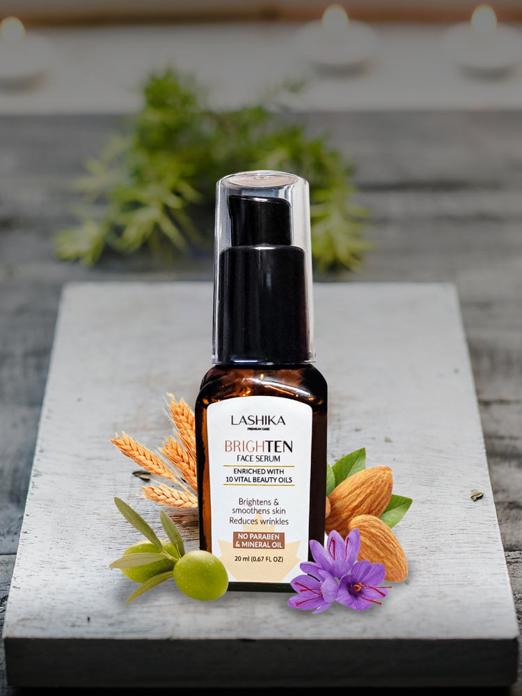 BrighTEN Face Serum - 20ml | Enriched with 10 Vital Beauty Oils | Brightens &amp; Smoothens skin | Reduces wrinkles | No Paraben &amp; Mineral Oil | For All Skin Types