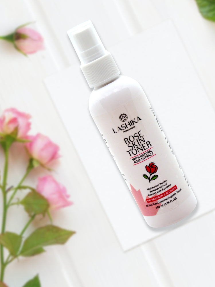 Rose Skin Toner - 100 ml with Natural Rose Extract | Removes extra oil | Reduces acne &amp; pimples | For all skin types
